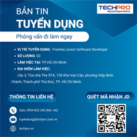 TECHPRO tuyển dụng vị trí Fresher/Junior Software Developer (HCM)