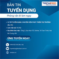 TECHPRO tuyển dụng chuyên viên phát triển thị trường (SL:01)