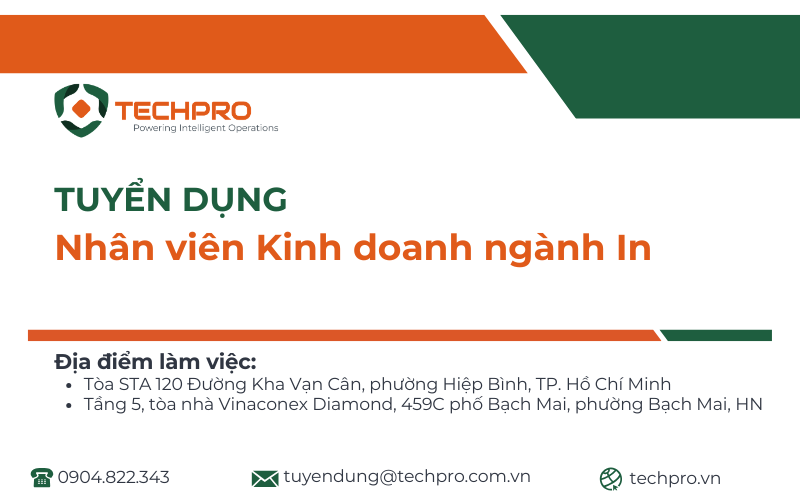 TECHPRO tuyển dụng Nhân viên Kinh doanh ngành In